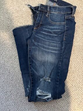 GAP Women's Dark Blue Distressed Skinny Jeggings